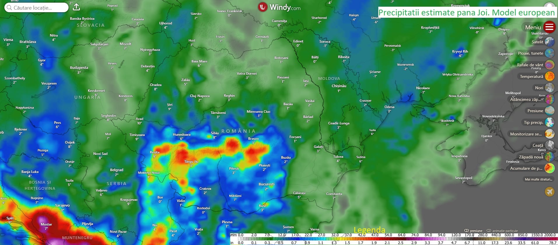 Sosirea unui ciclon mediteranean