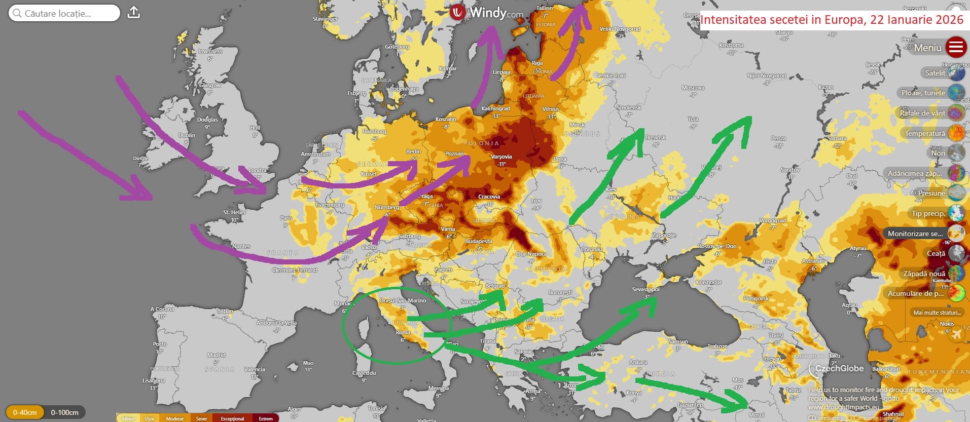 Continentul european a traversat