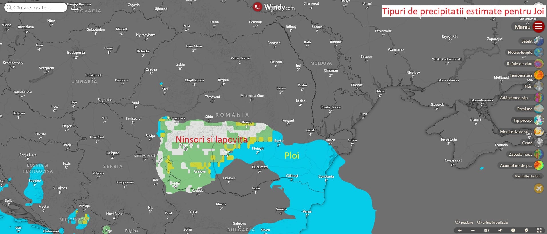 Avansul unui ciclon mediteranean