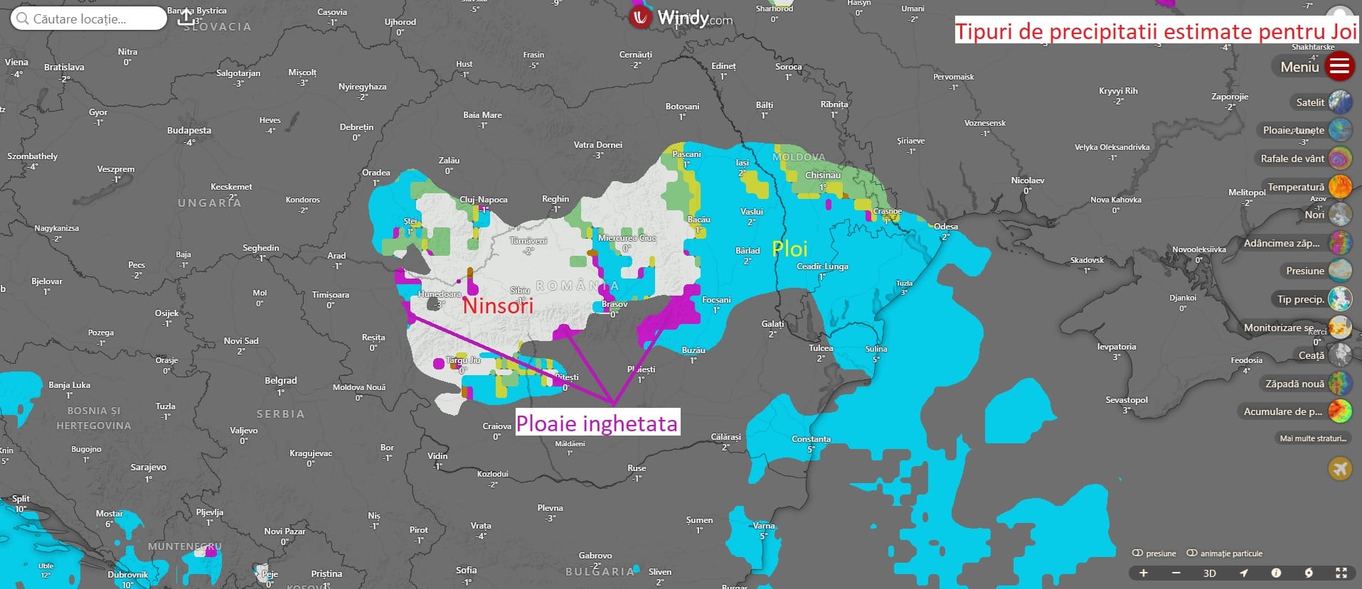 Avansul unui ciclon mediteranean