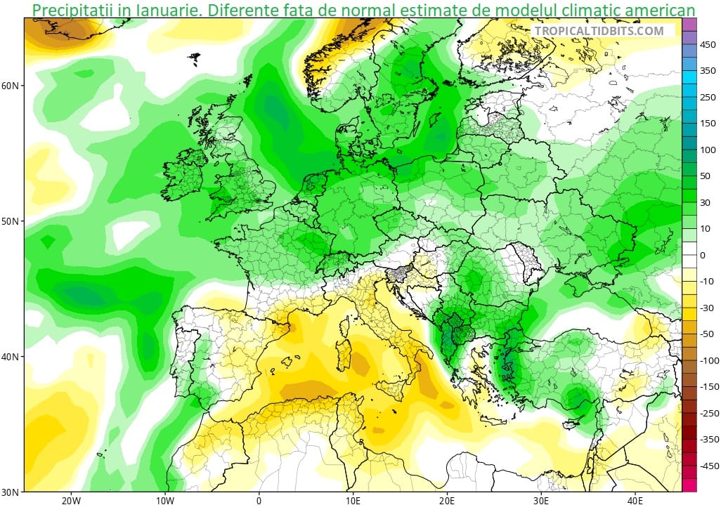 Ianuarie va aduce precipitatii