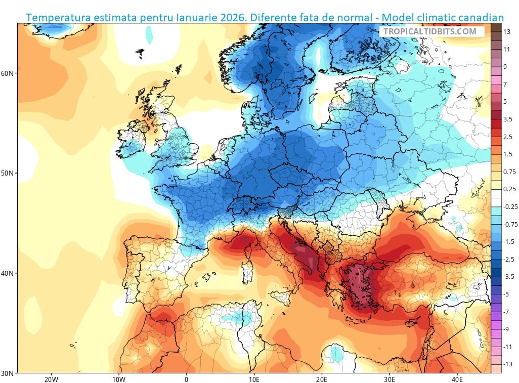 Ianuarie va aduce precipitatii