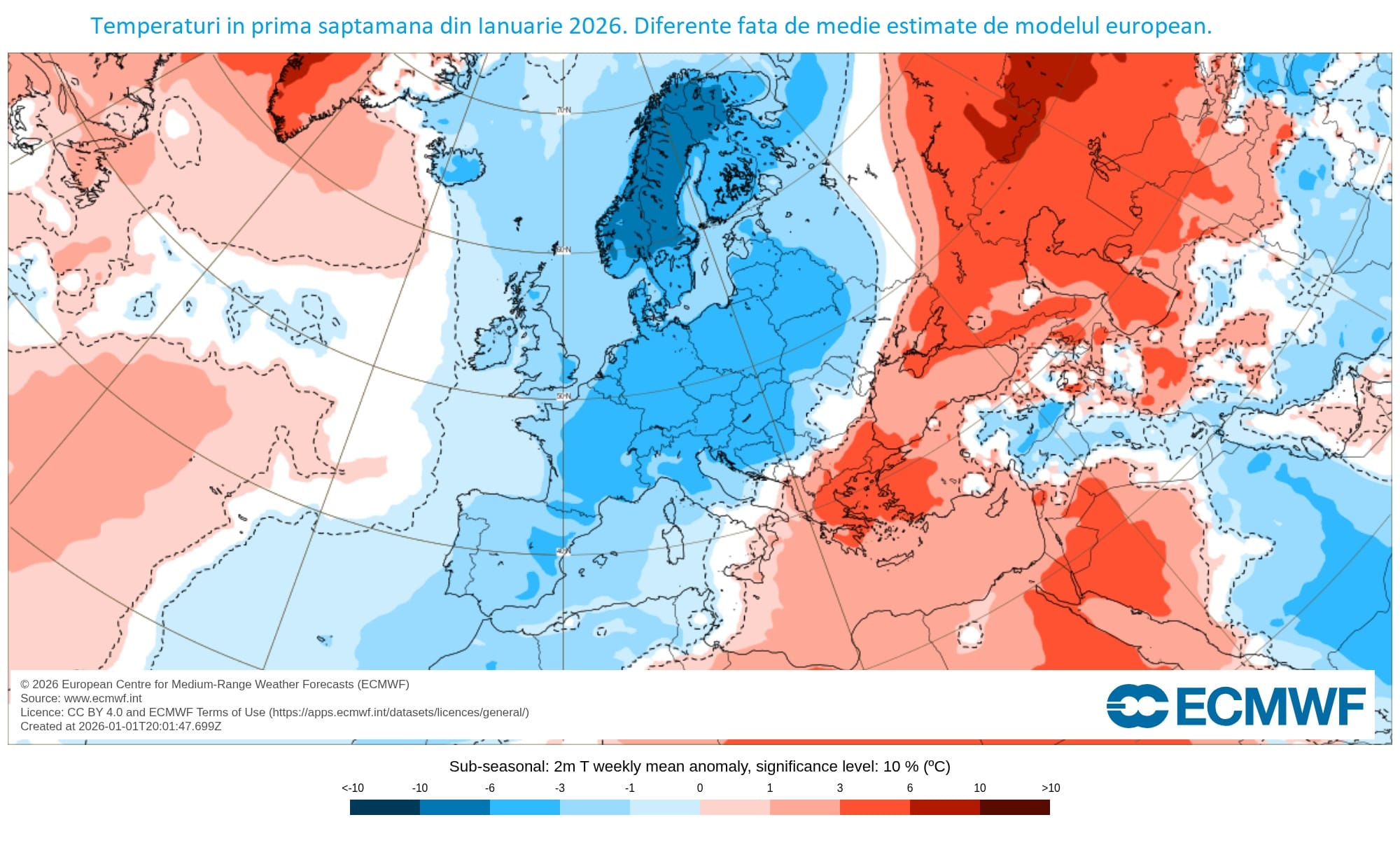 Ianuarie va aduce precipitatii