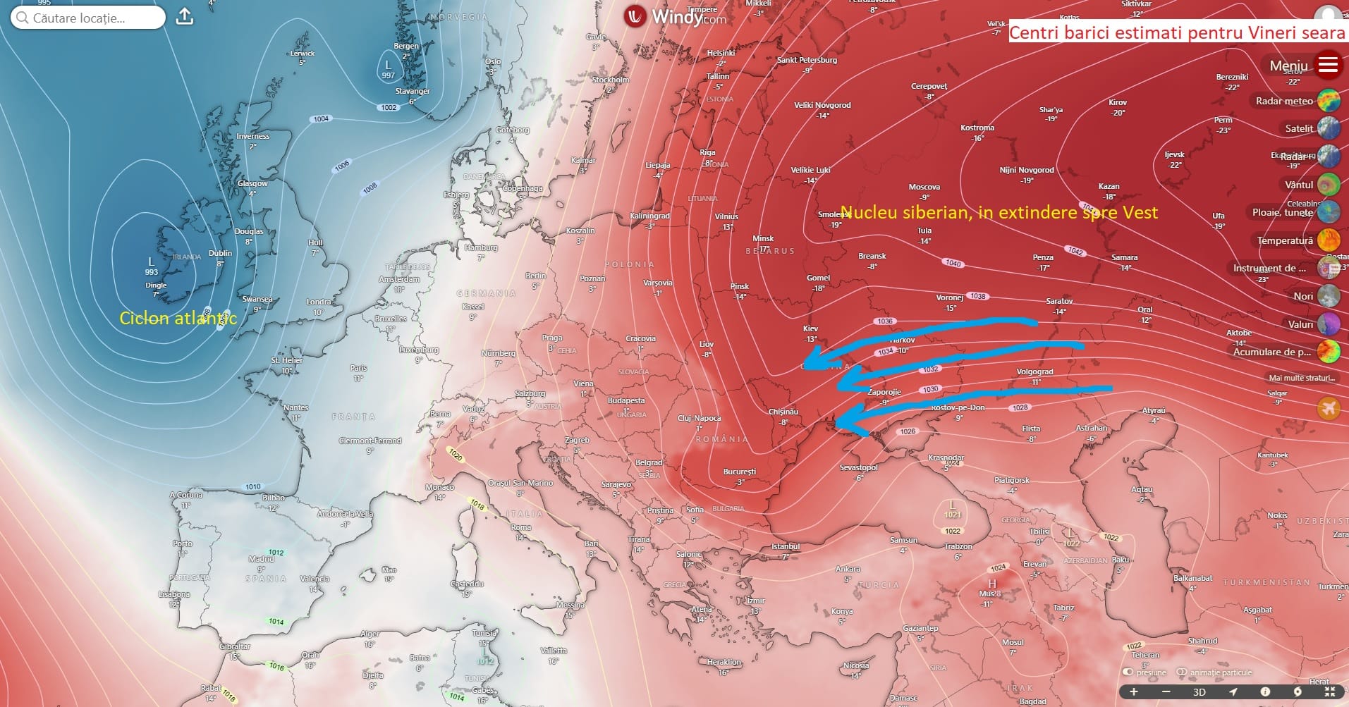 nucleu al Anticiclonului Siberian