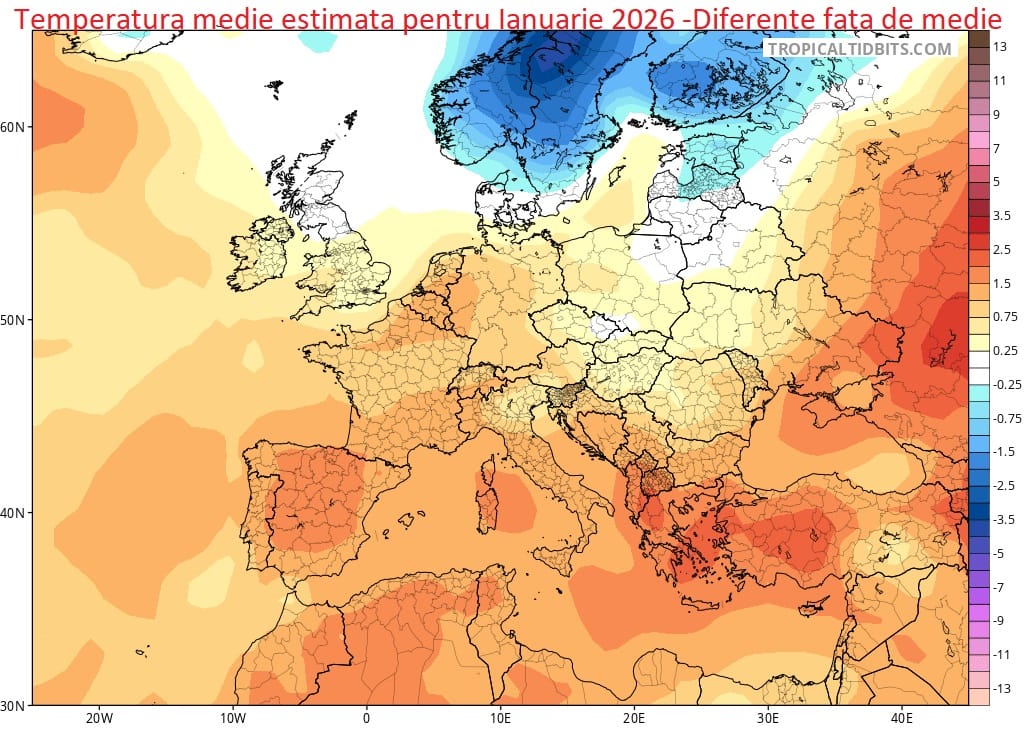 Ianuarie va aduce precipitatii