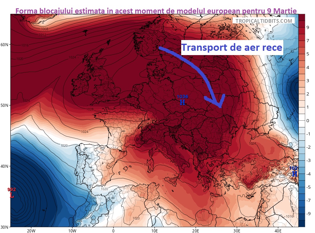 Racirea de la inceputul lui Martie estimata de modelul european
