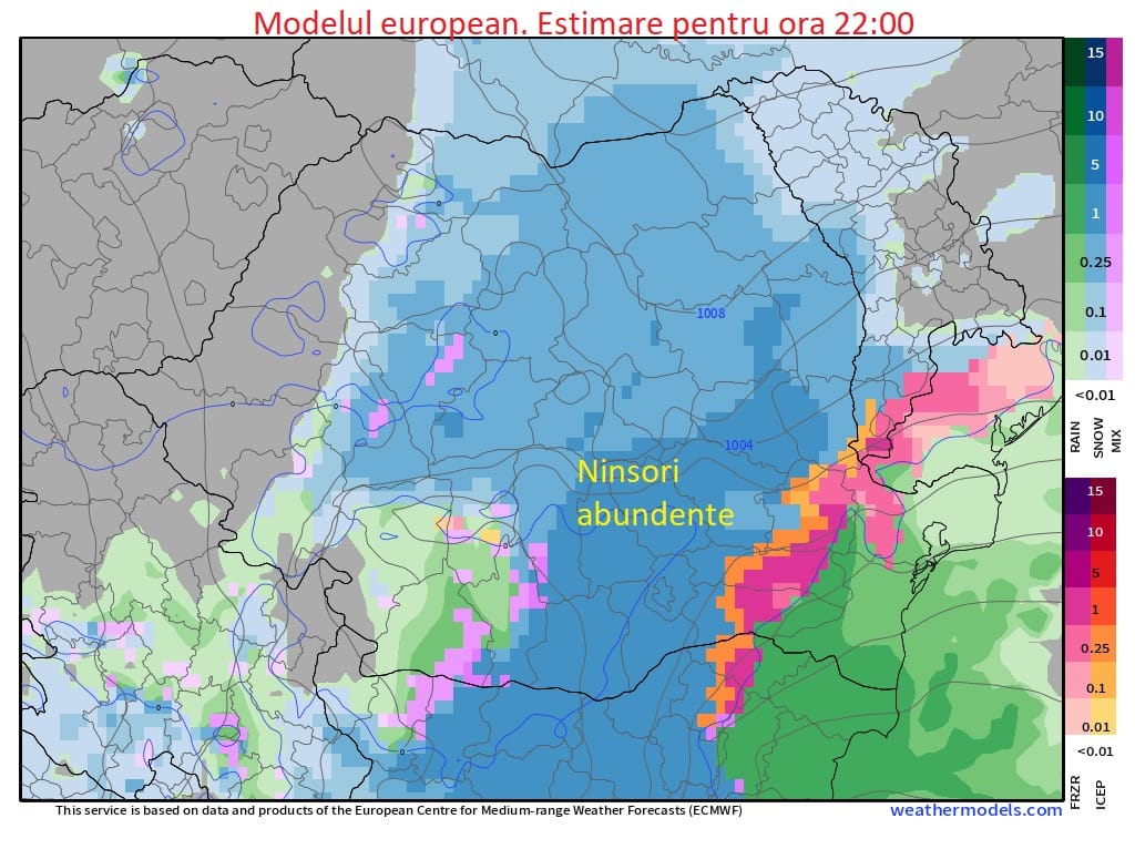 Model european. Estimare pentru ora 22:00