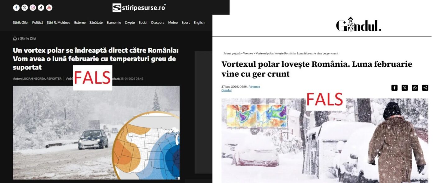 Screenshot cu stirile catastrofiste din 29 Ianuarie 2026