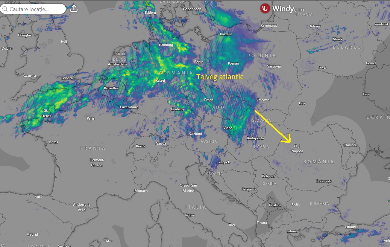 Talvegul atlantic la aceasta ora pe harta radar