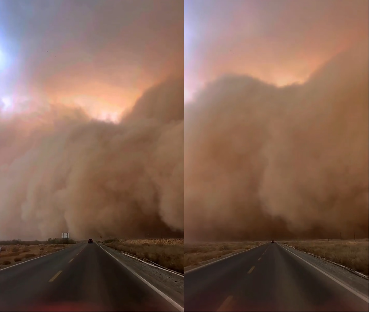 Furtuna de nisip din regiunea Xianjing, China