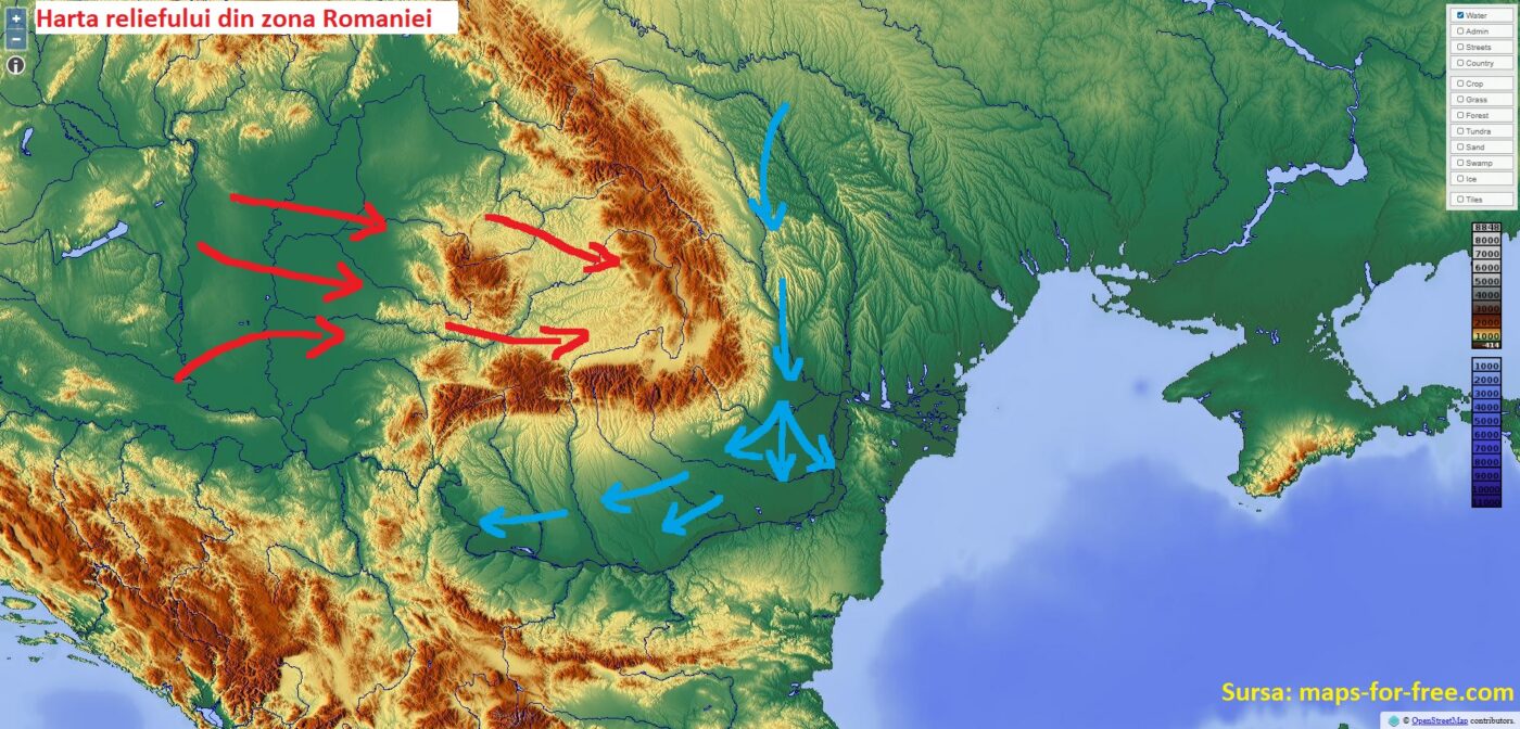 Relieful in zona Romaniei