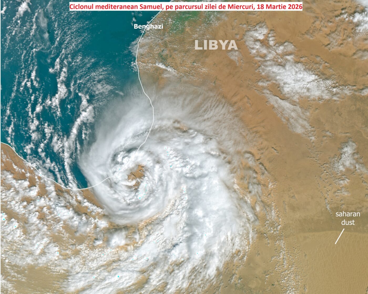Ciclonul mediteranean Samuel, in data de 18 Martie 2026