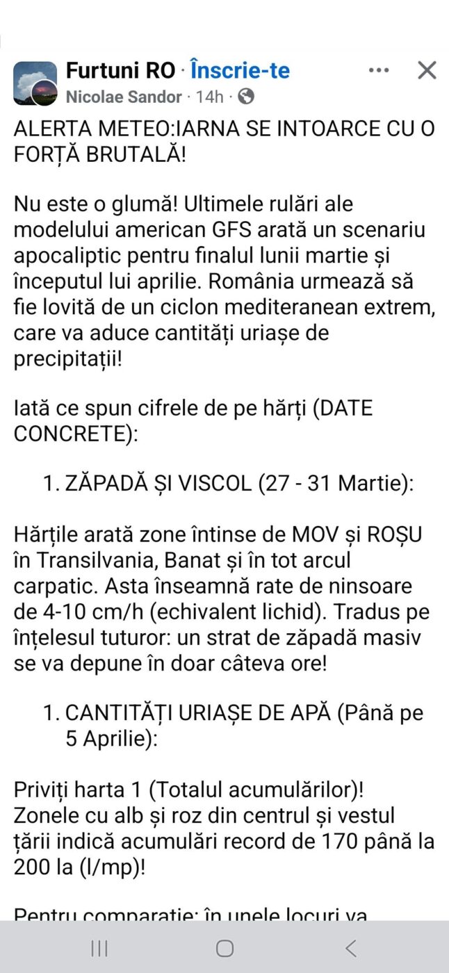 Articol catastrofist despre fenomenele din saptamana 23-29 Martie