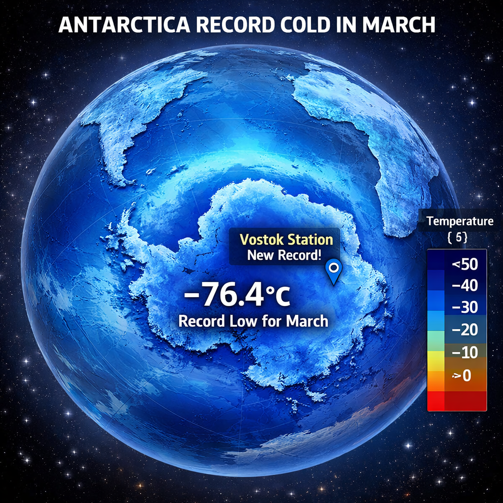 Recordul din Antarctica. imagine realizata cu AI