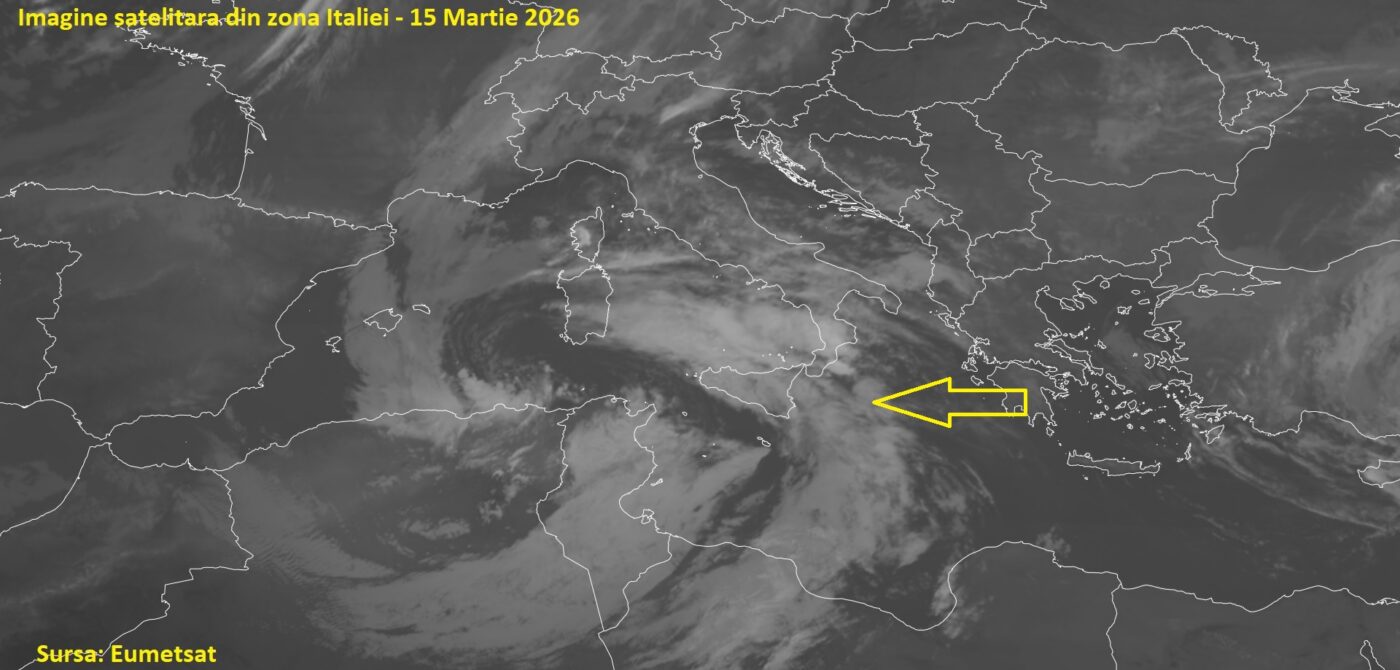 Imagine satelitara cu ciclonul mediteranean