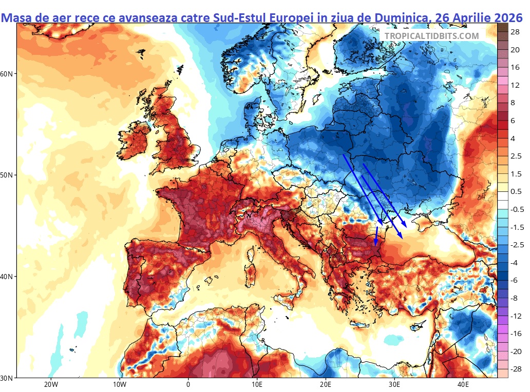 Temperatura. Diferente fata de normal estimate pentru Duminica, 26 Aprilie 2026