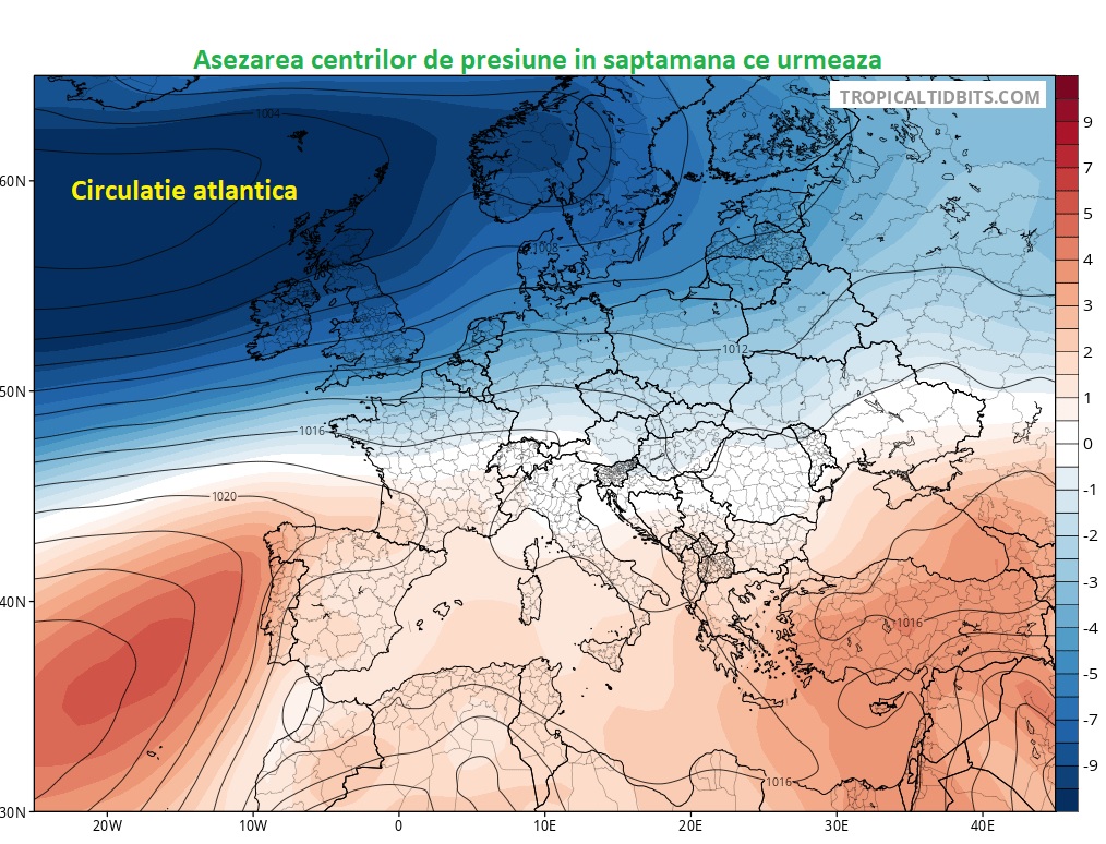 Centri de presiune estimati pentru saptamana 1-7 Iunie 2026