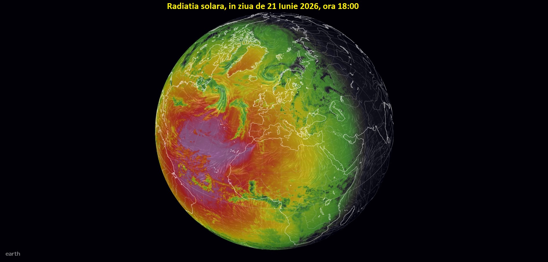 Radiatia solara in data de 21 Iunie 2026, ora 18:00