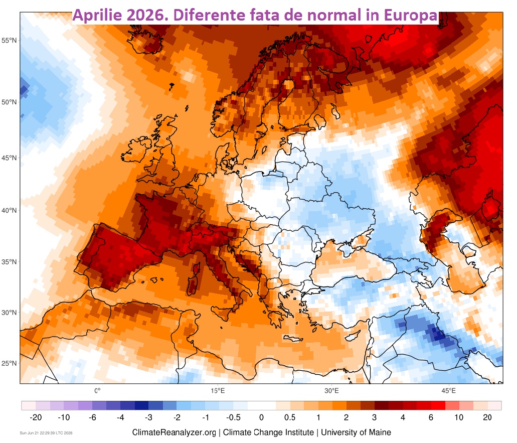 Aprilie 2026. Diferențe față de normal.