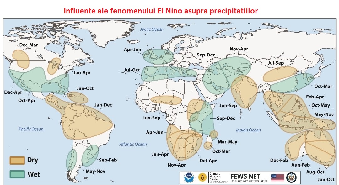 Influente ale fenomenului El Nino asupra precipitatiilor la nivel global