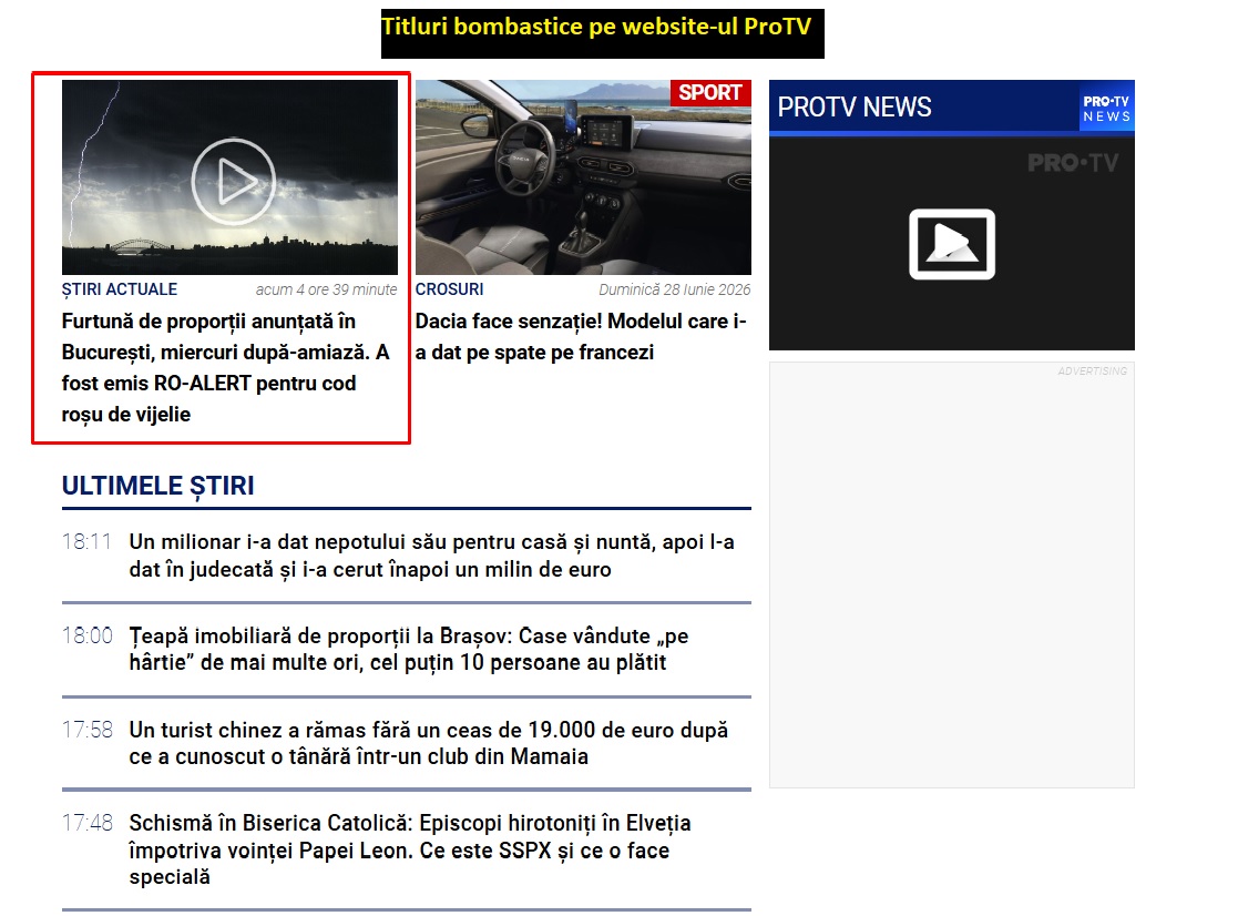 Știre bombastică cu privire la furtuni