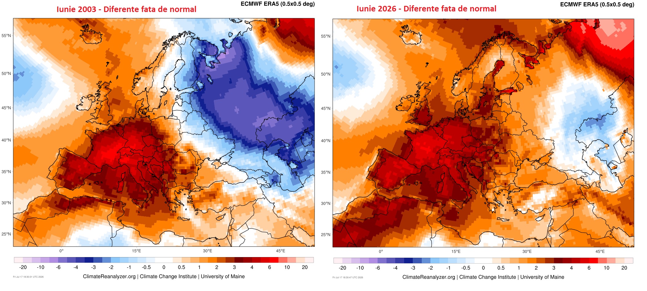 Comparație între Iunie 2003 și Iunie 2026