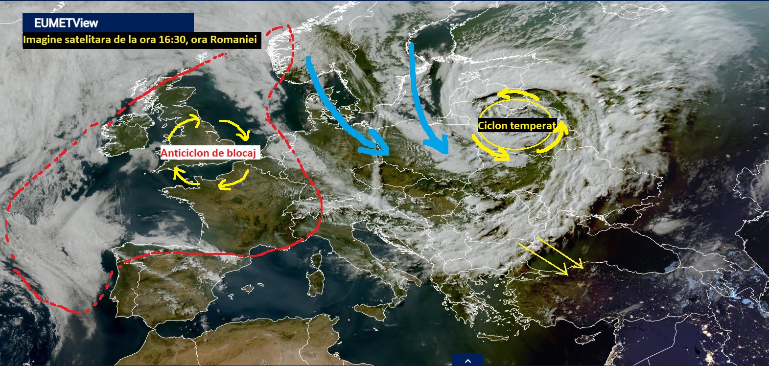 Imagine satelitara de Miercuri, ora 16:30