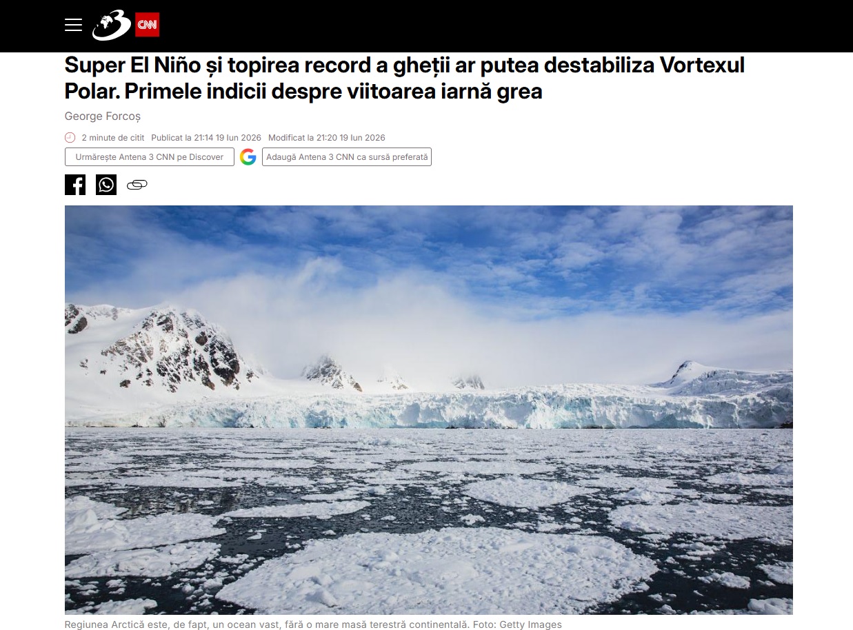 Articol catastrofist prezentat pe Antena3