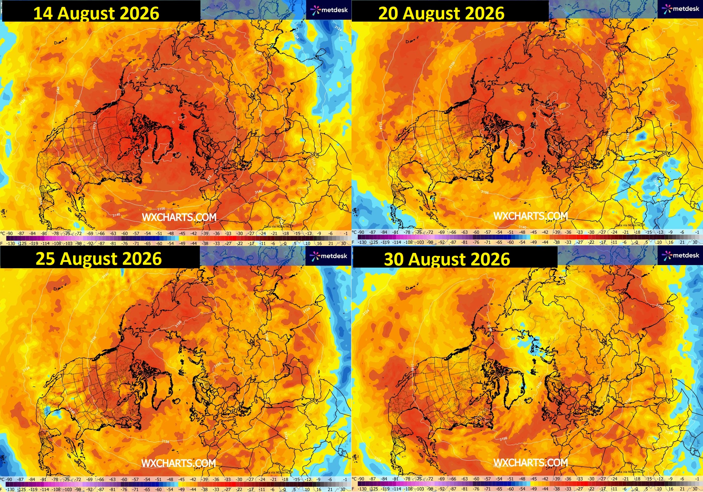 Evolutia anticiclonului stratosferic in a doua jumatate a lui August 2026