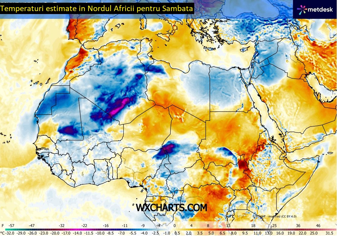 Diferențe față de medie estimate pentru Sâmbătă, 19 Septembrie 2026