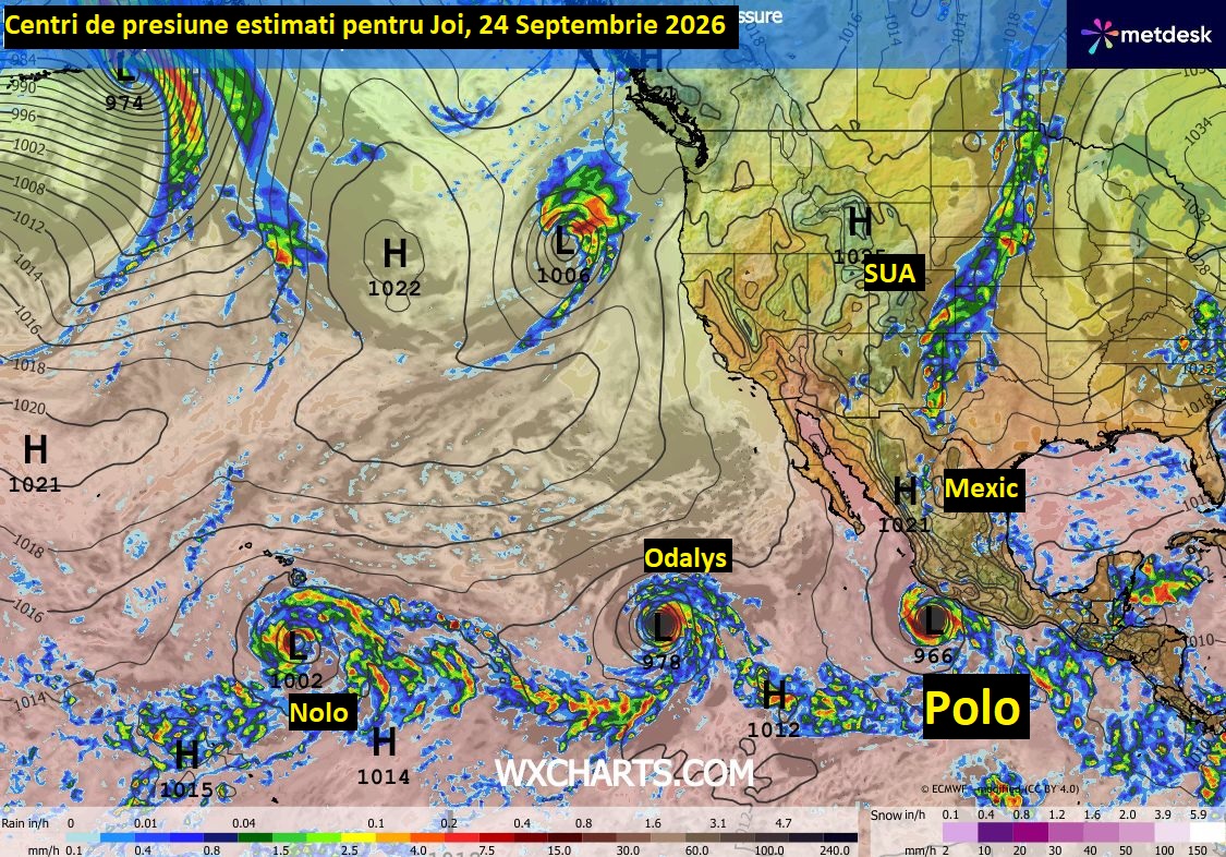 Centri de presiune estimati pentru Joi, 24 Septembrie 2026
