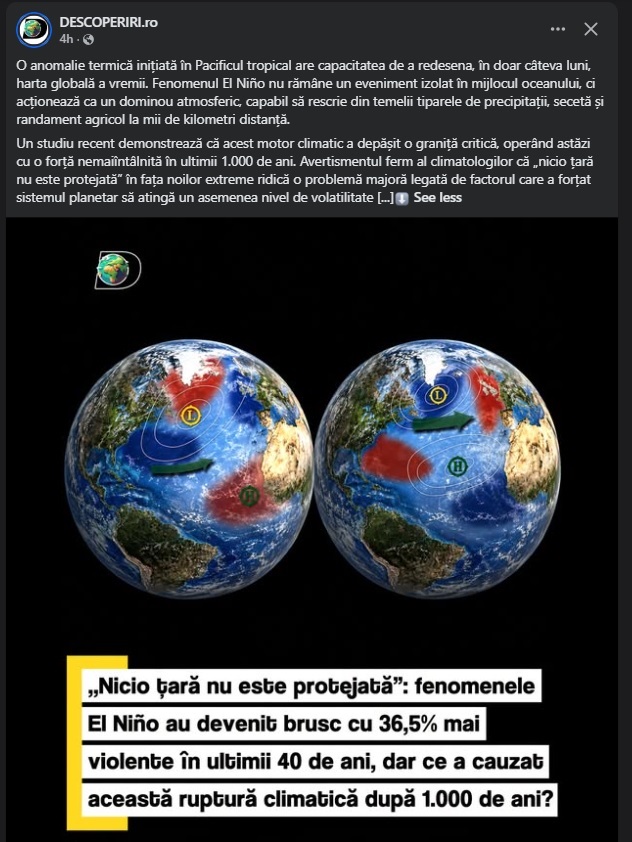 Articol despre El Nino