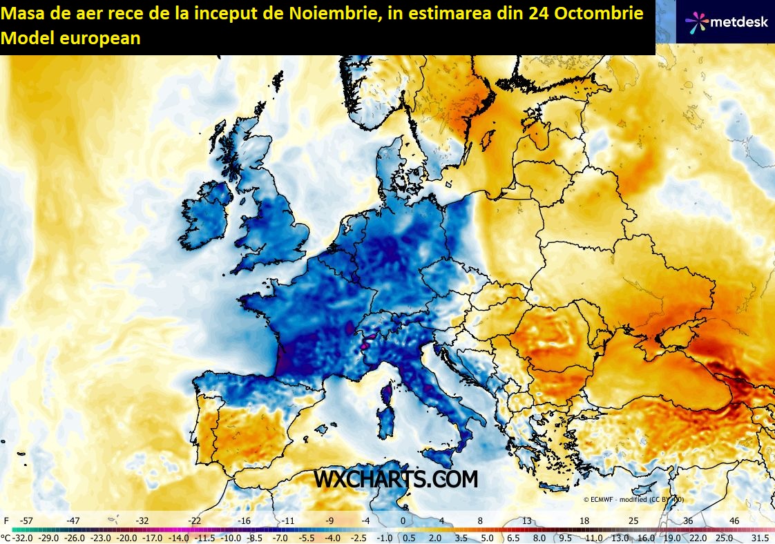 Temperatura. Diferente fata de medie estimate pentru 3 Septembrie 2026